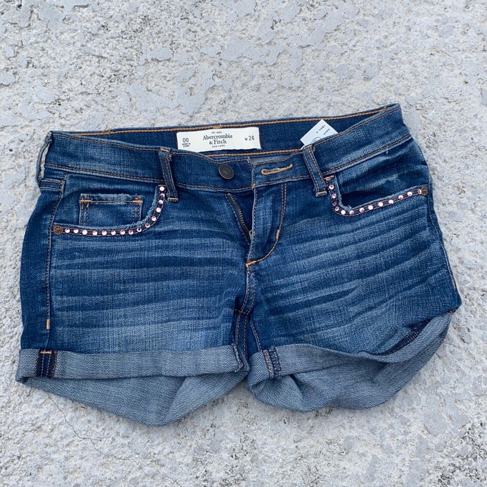 Abercrombie & Fitch Rhinestoned Jean Shorts